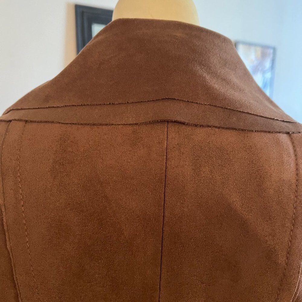 BCBG Maxazaria Brown Ana Faux Suede Jacket - Picture 7 of 10
